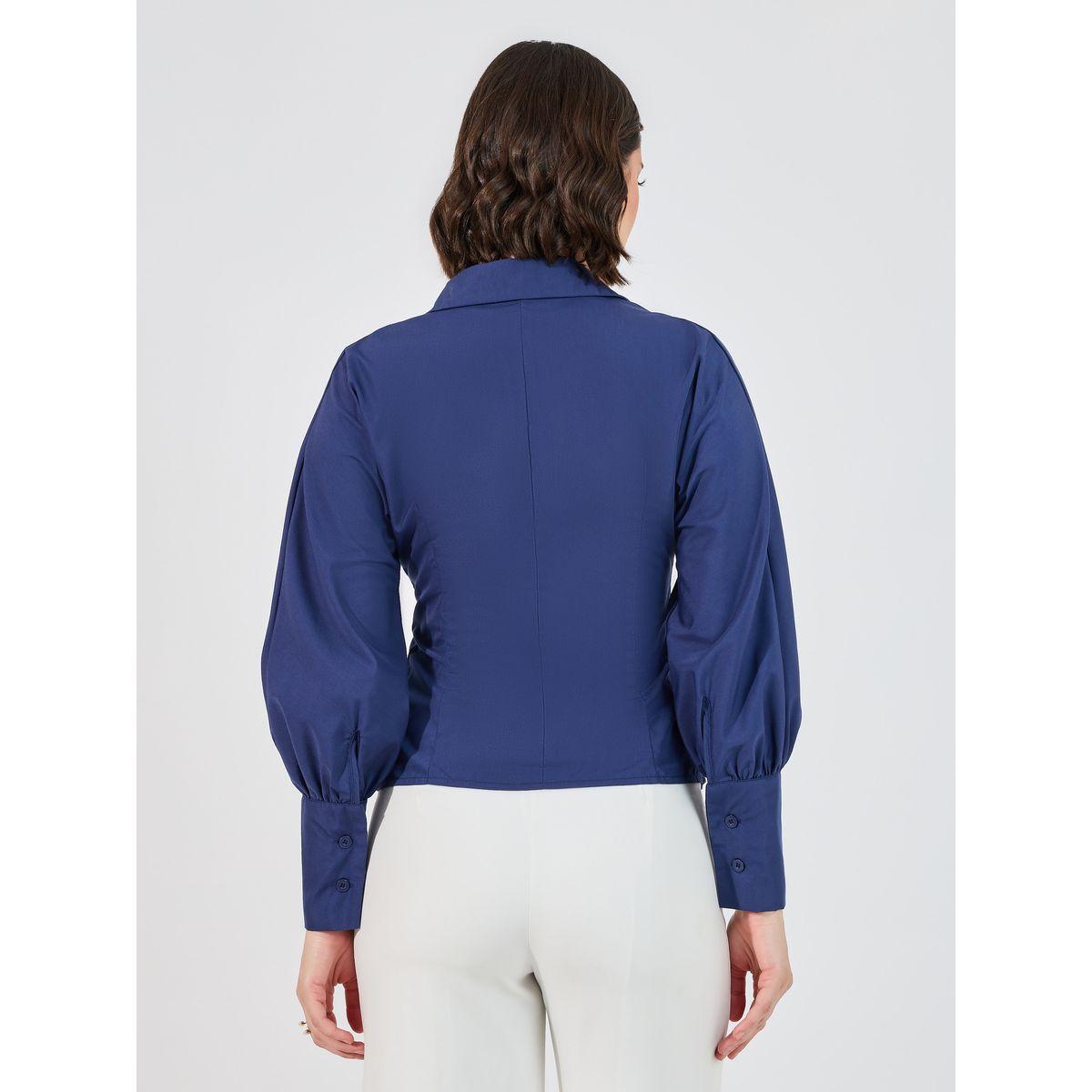 Styli Asymmetric Hem Collared Wrap Top-women-clothing-shirtsandblouses-blouses-image-4