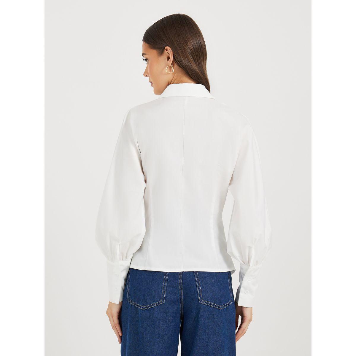 Styli Asymmetric Hem Collared Wrap Top-women-clothing-shirtsandblouses-blouses-image-4