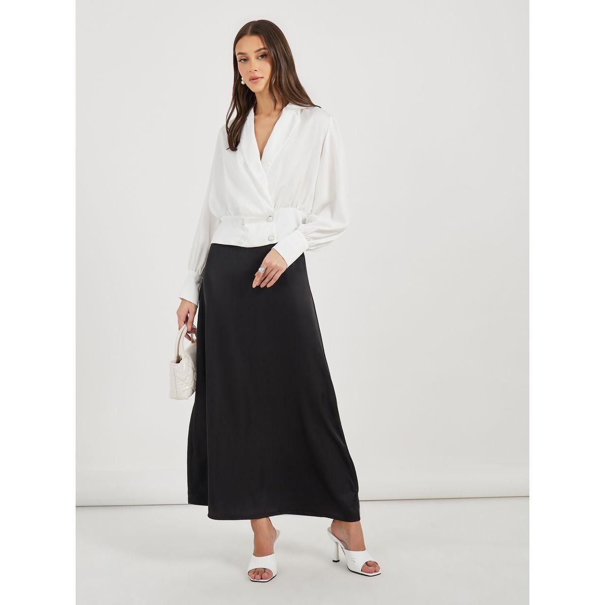 Styli Notch Collar Wrap Top with Button Detail-women-clothing-shirtsandblouses-blouses-image-2