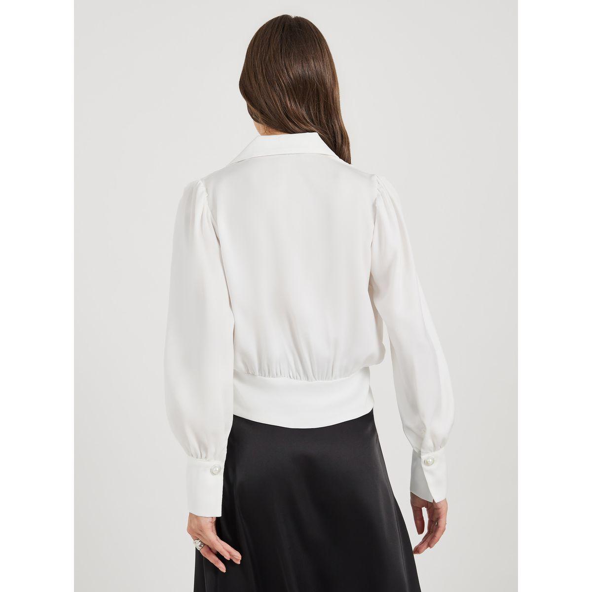 بلوزة بنمط لف وياقة بشق مع أزرار-women-clothing-shirtsandblouses-blouses-image-4