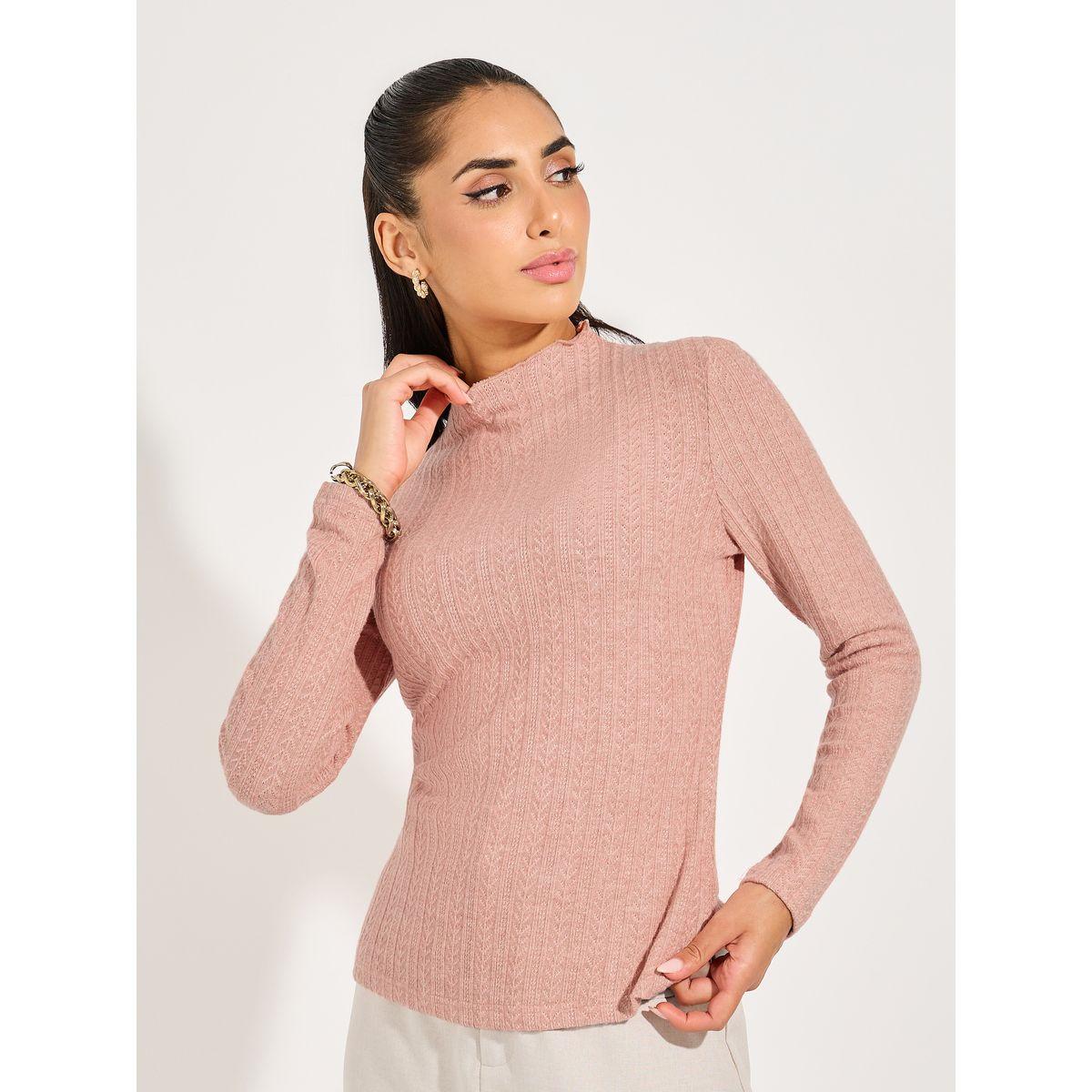 Styli Textured Full Sleeve Knit Top-women-clothing-shirtsandblouses-blouses-image-3