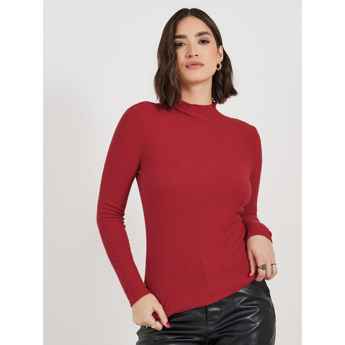 Styli Textured Full Sleeve Knit Top-women-clothing-shirtsandblouses-blouses-image-3