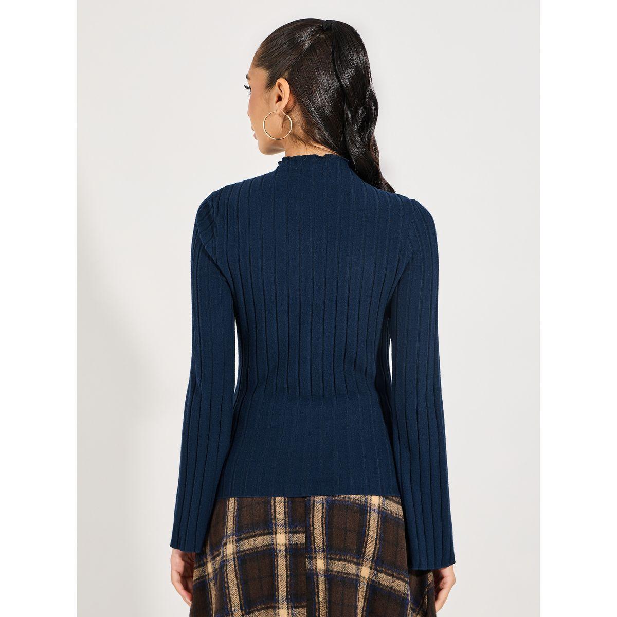 Styli Ribbed Knit Top with Flared Sleeves-women-clothing-tshirts-image-5