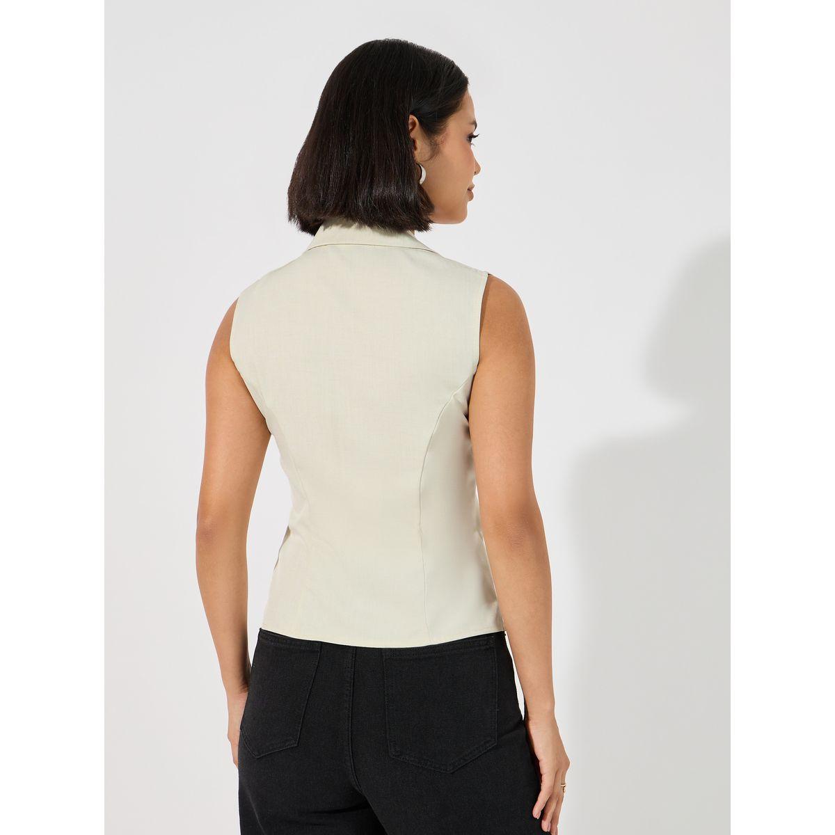 Styli  Sleeveless Wrap Top with Notch Collar-women-clothing-shirtsandblouses-blouses-image-5