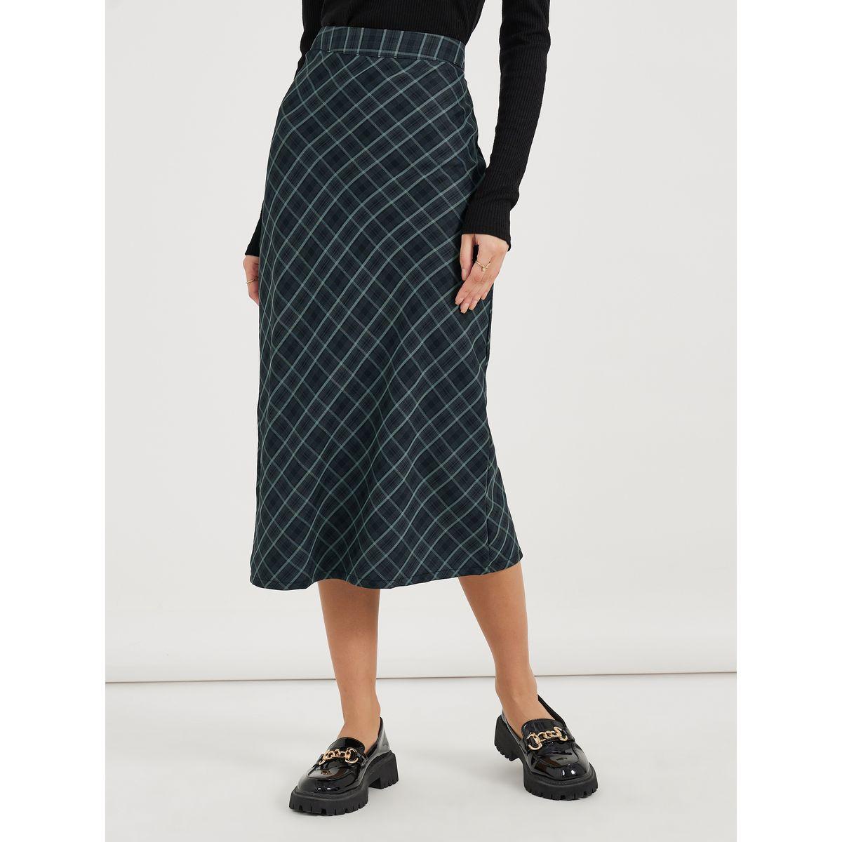 تنورة ميدي بطبعة مربعات-women-clothing-bottoms-skirts-image-2