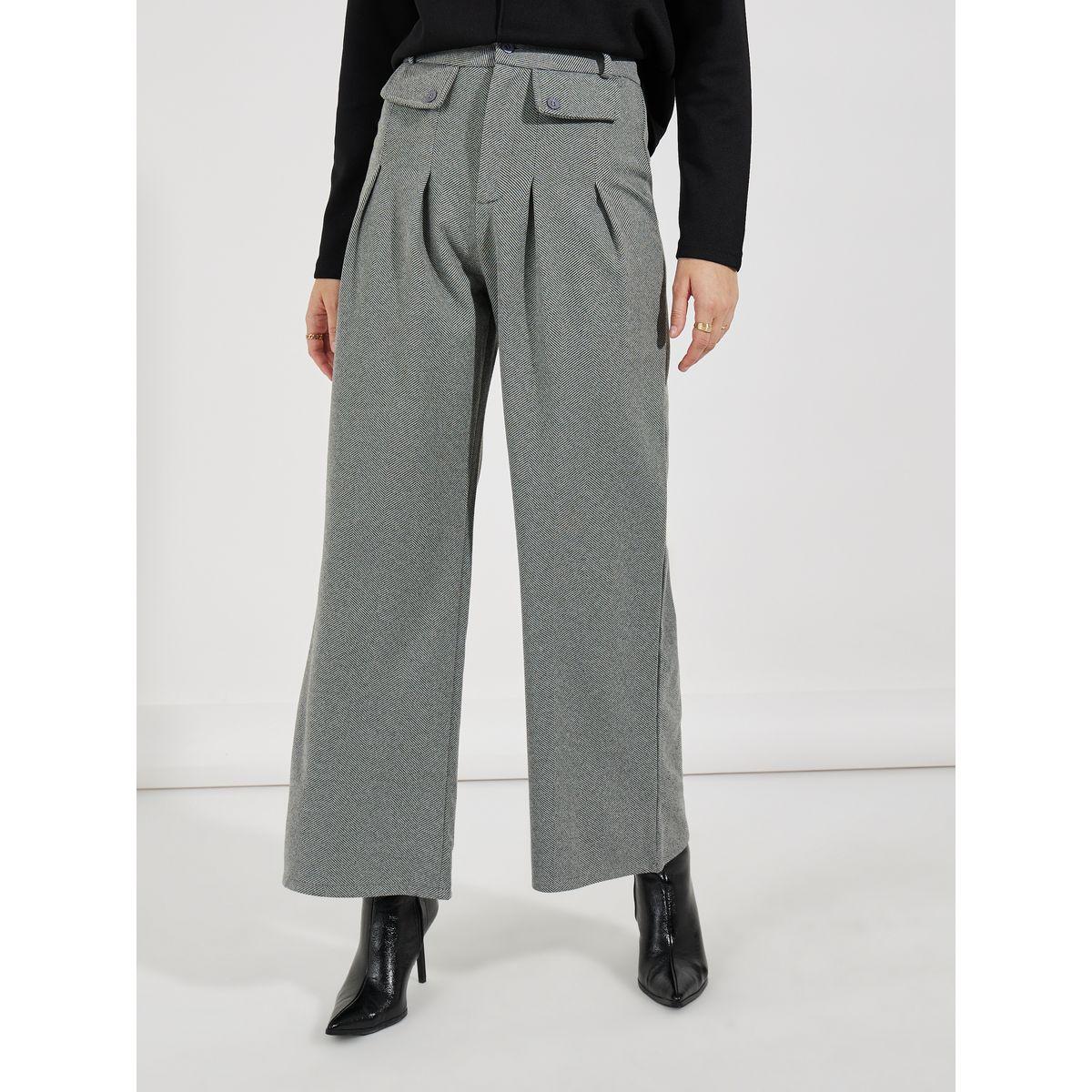 بنطال بأرجل واسعة وخصر عالي-women-clothing-bottoms-trousers-image-2