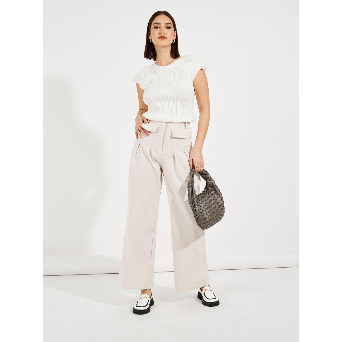 بنطال بأرجل واسعة وخصر عالي-women-clothing-bottoms-trousers-image-1