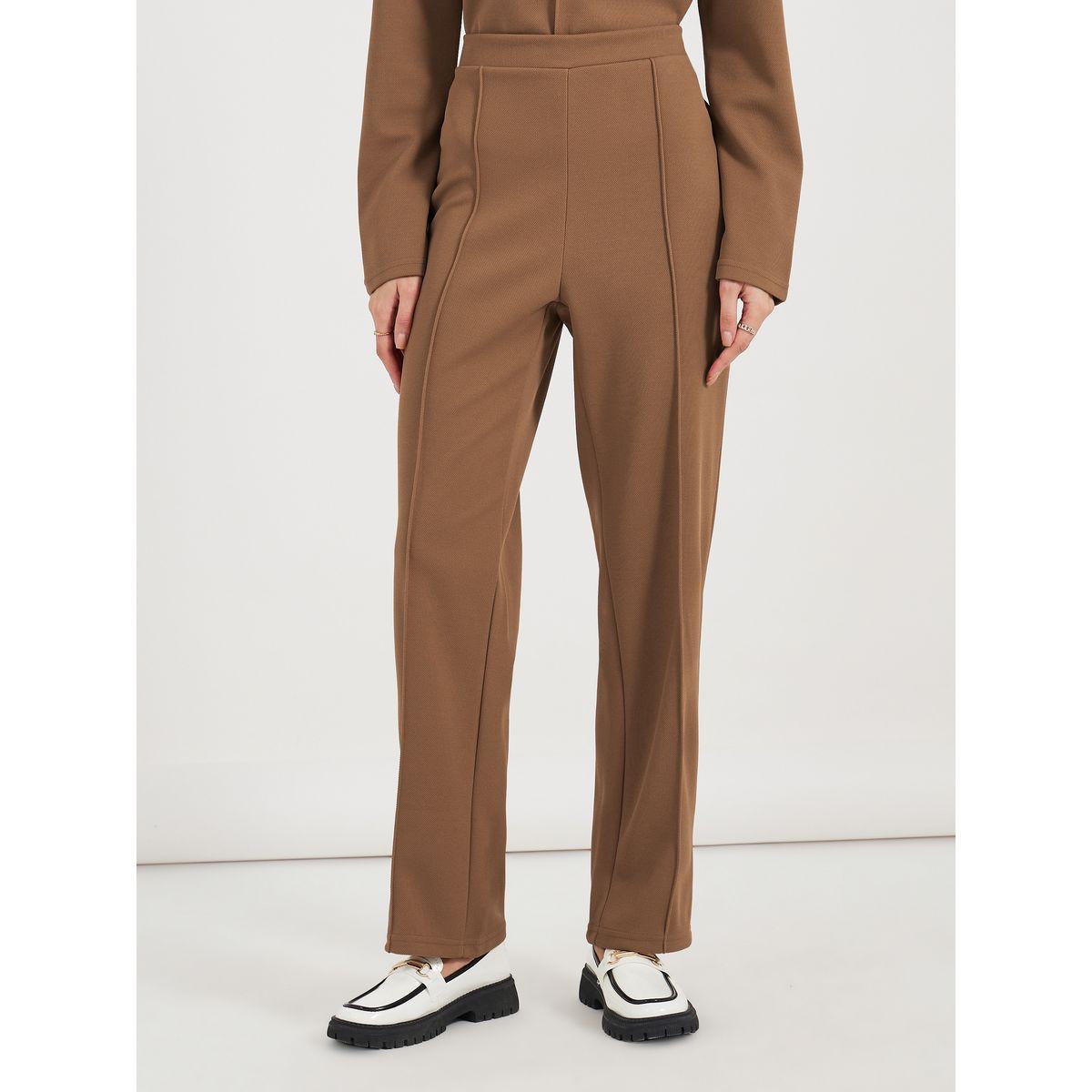 بنطال بأرجل مستقيمة وخصر متوسط مع درزات-women-clothing-bottoms-joggers-image-2