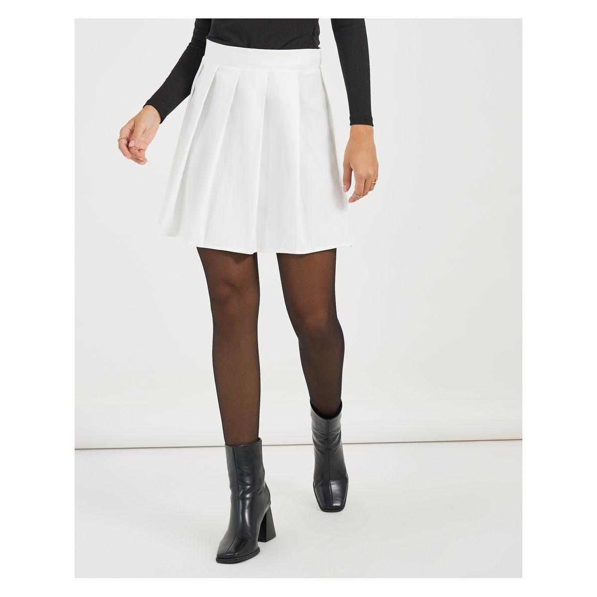 Styli Plain Pleated A-Line Mini Skirt-women-clothing-bottoms-skirts-image-2