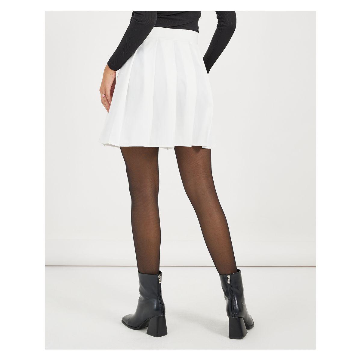 Styli Plain Pleated A-Line Mini Skirt-women-clothing-bottoms-skirts-image-4