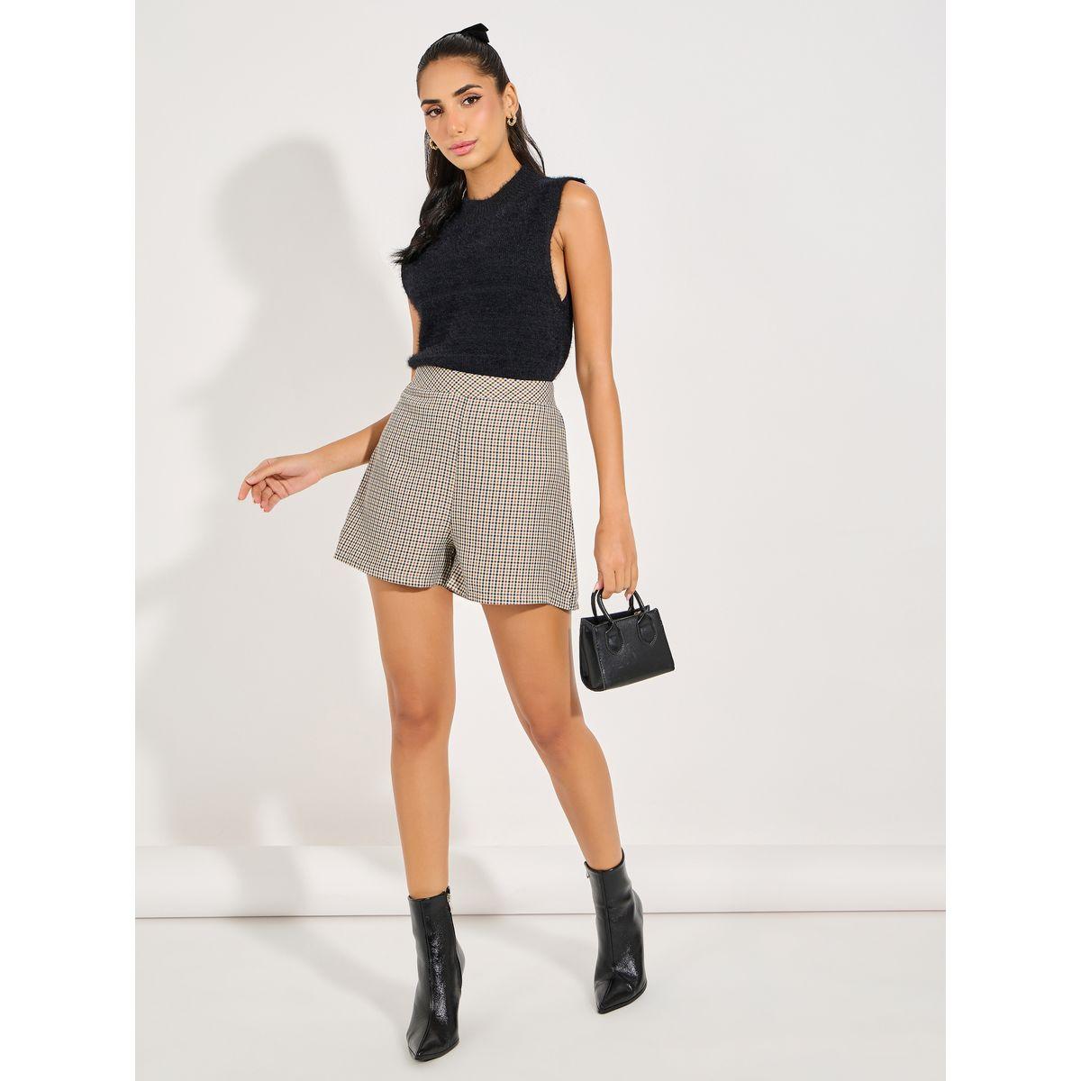 شورت أنيق بطبعة كاروهات-women-clothing-bottoms-shorts-image-6