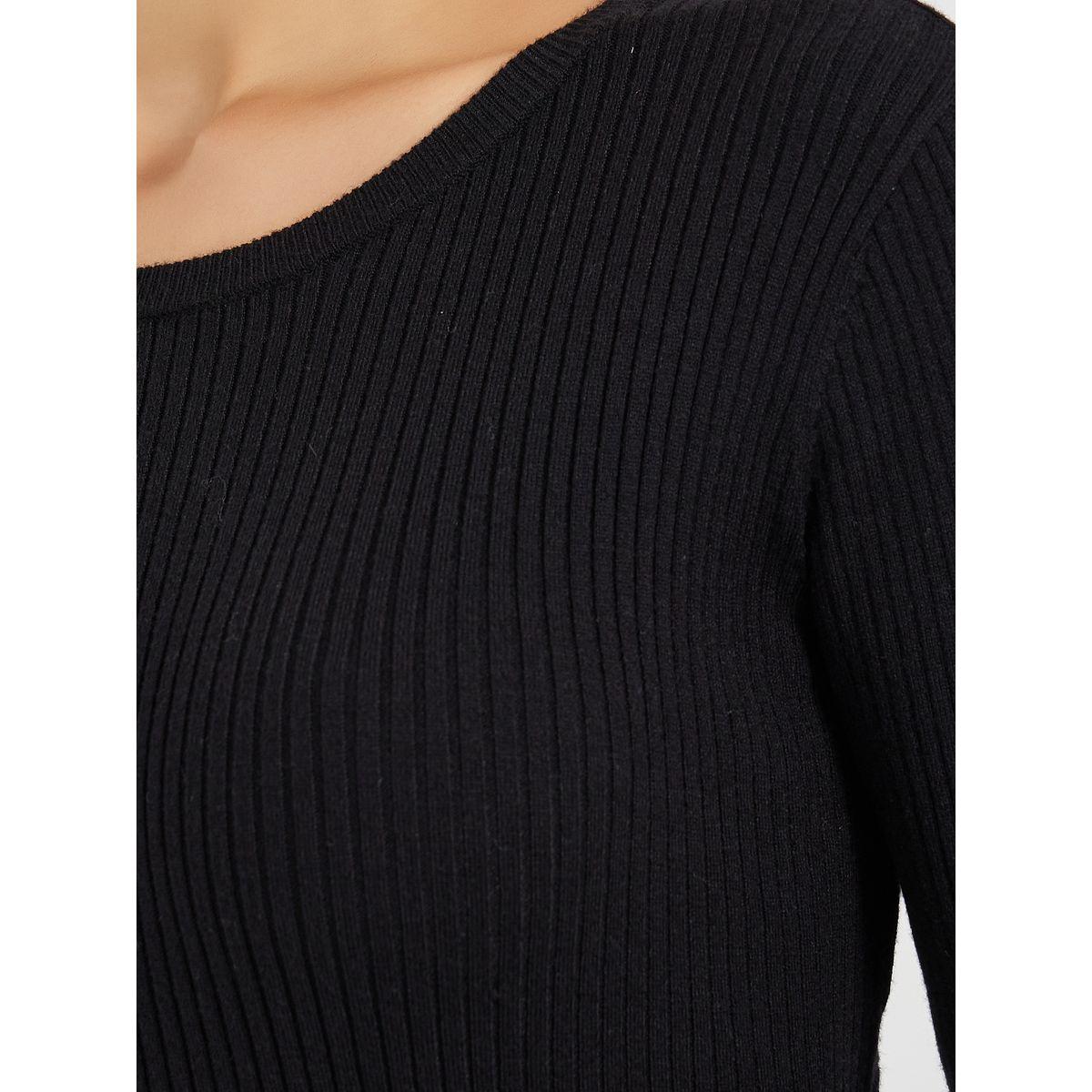 Styli Solid Ribbed Knit Sweater Midi Dress-women-clothing-dresses-image-3
