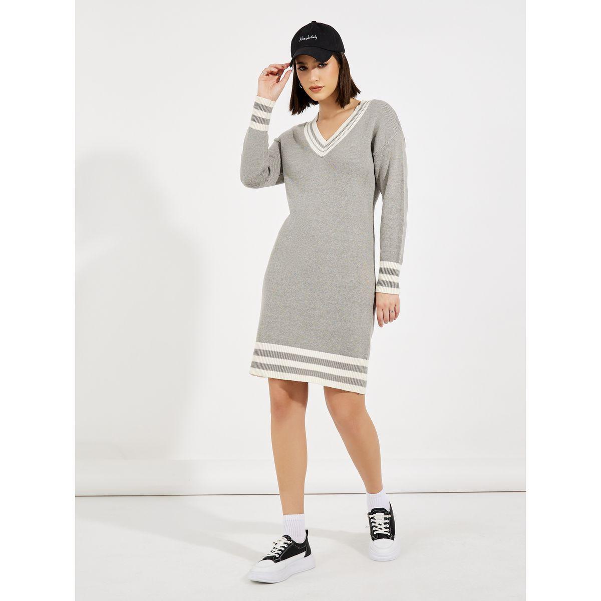 فستان بطول الركبة وتداخلات مخططة-women-clothing-dresses-image-4
