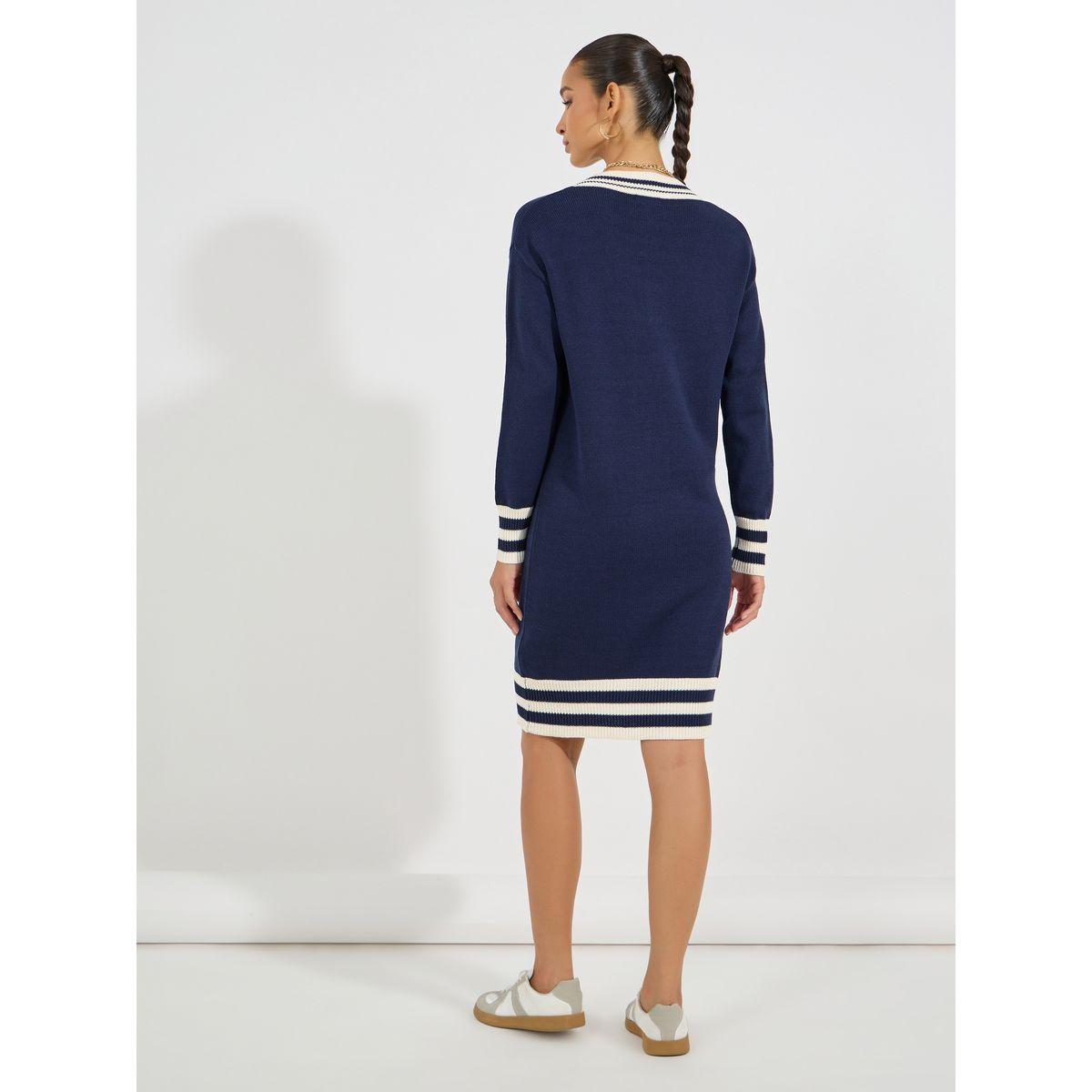 فستان بطول الركبة وتداخلات مخططة-women-clothing-dresses-image-6