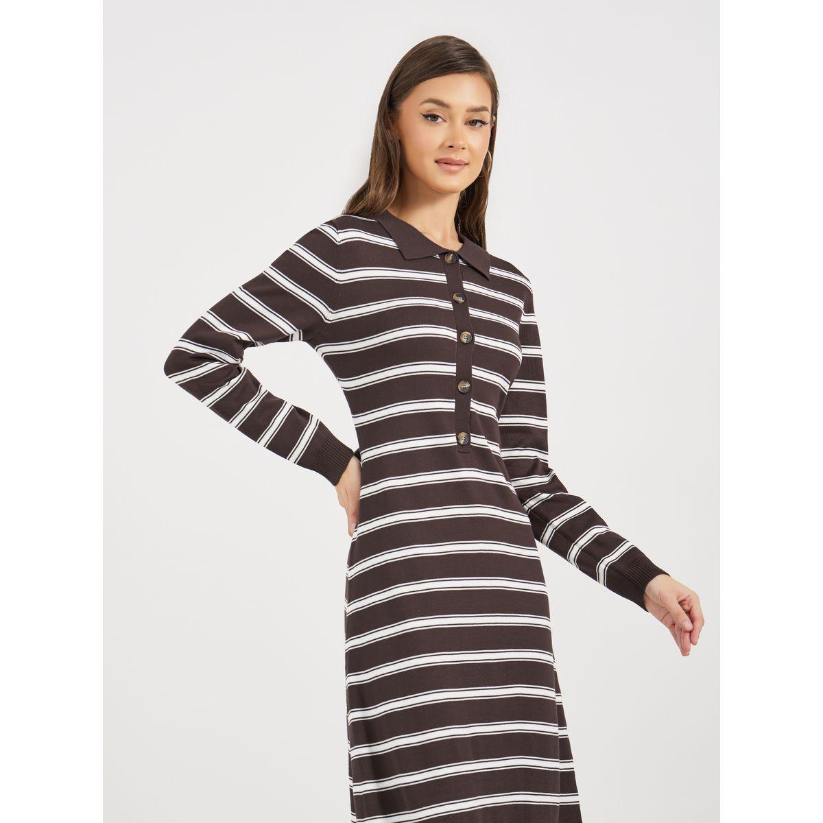Styli Striped Long Sleeves Sweater Midi Dress-women-clothing-dresses-image-5