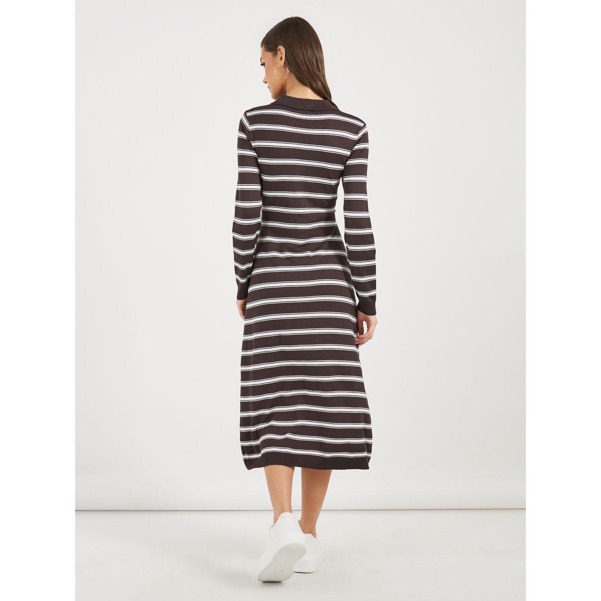 فستان ميدي مخطط بأكمام طويلة-women-clothing-dresses-image-6
