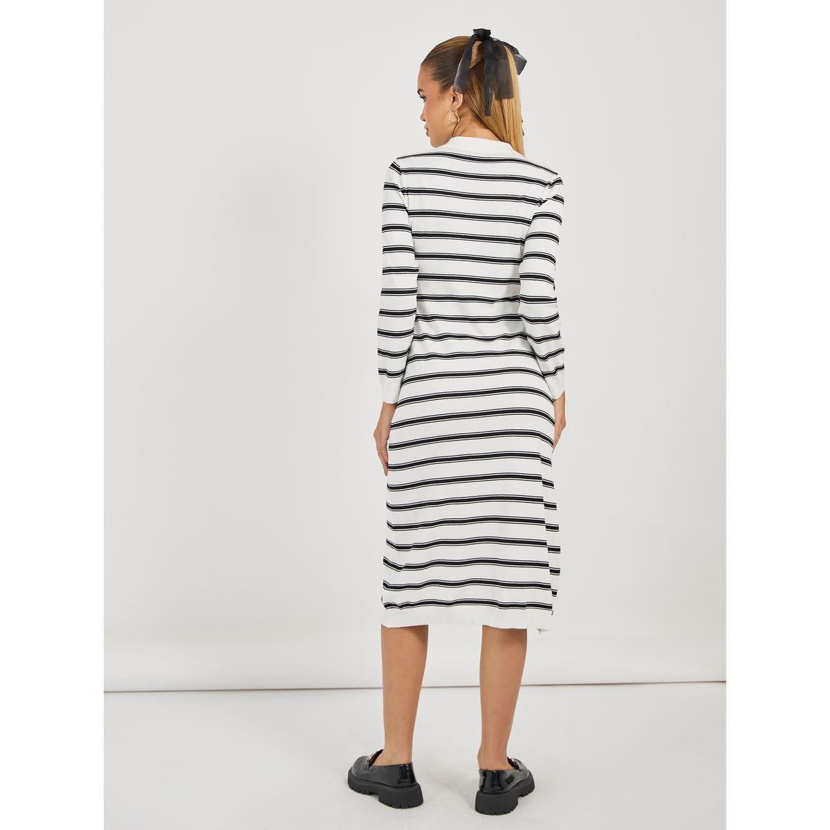 Styli Striped Long Sleeves Sweater Midi Dress-women-clothing-dresses-image-4