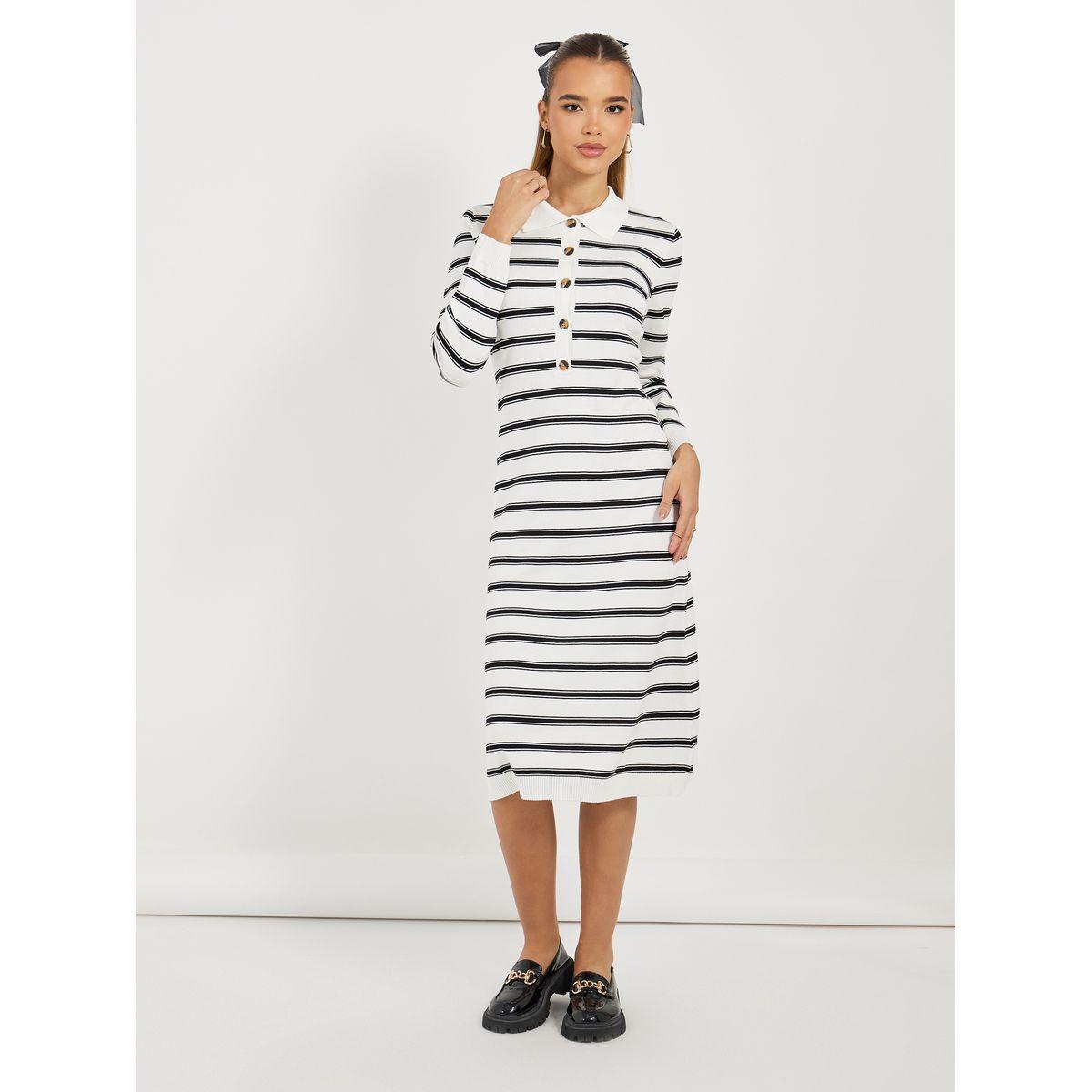 فستان ميدي مخطط بأكمام طويلة-women-clothing-dresses-image-5