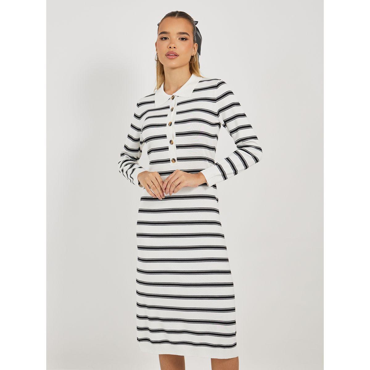 فستان ميدي مخطط بأكمام طويلة-women-clothing-dresses-image-6