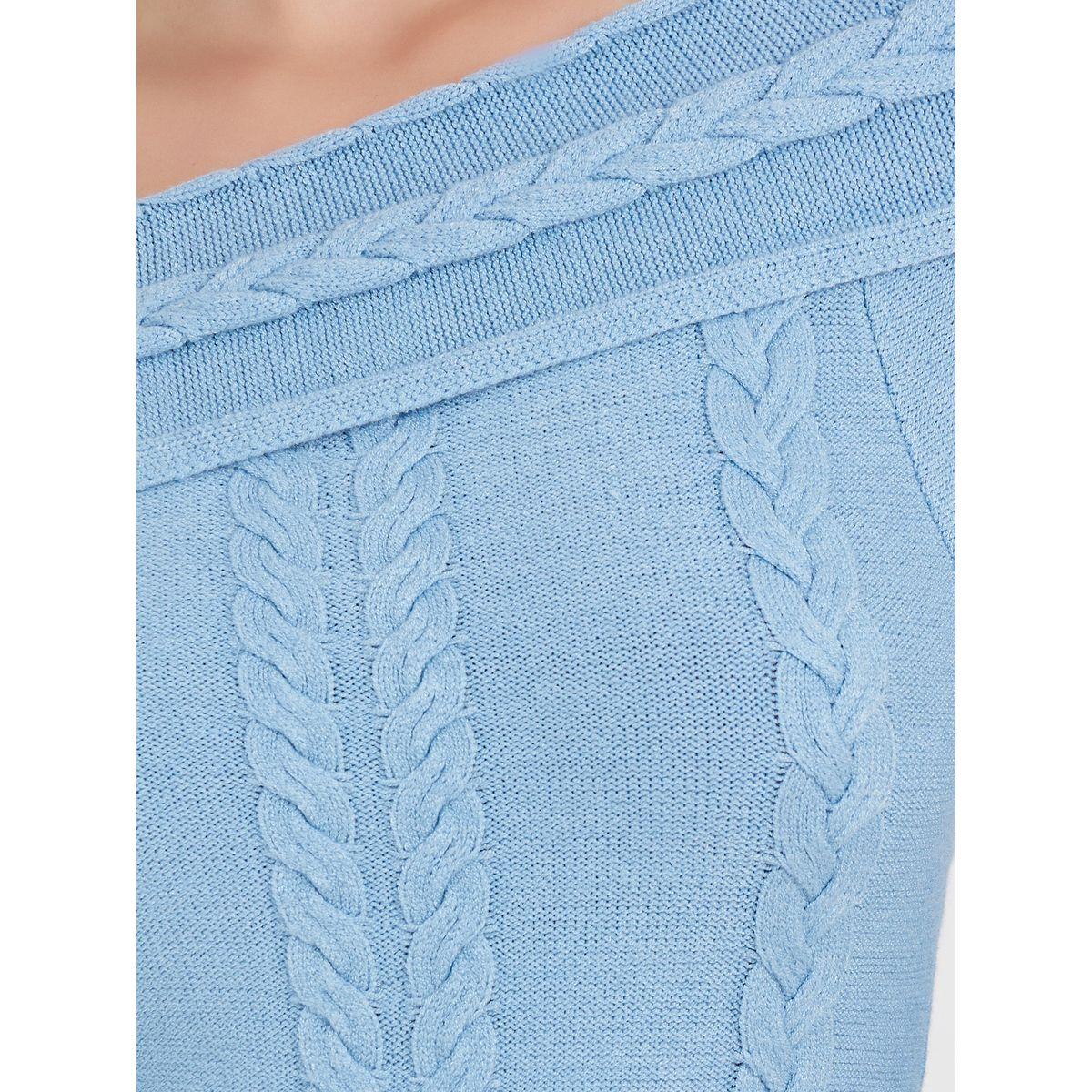 فستان سادة بطول الركبة وأكتاف مكشوفة-women-clothing-dresses-image-3