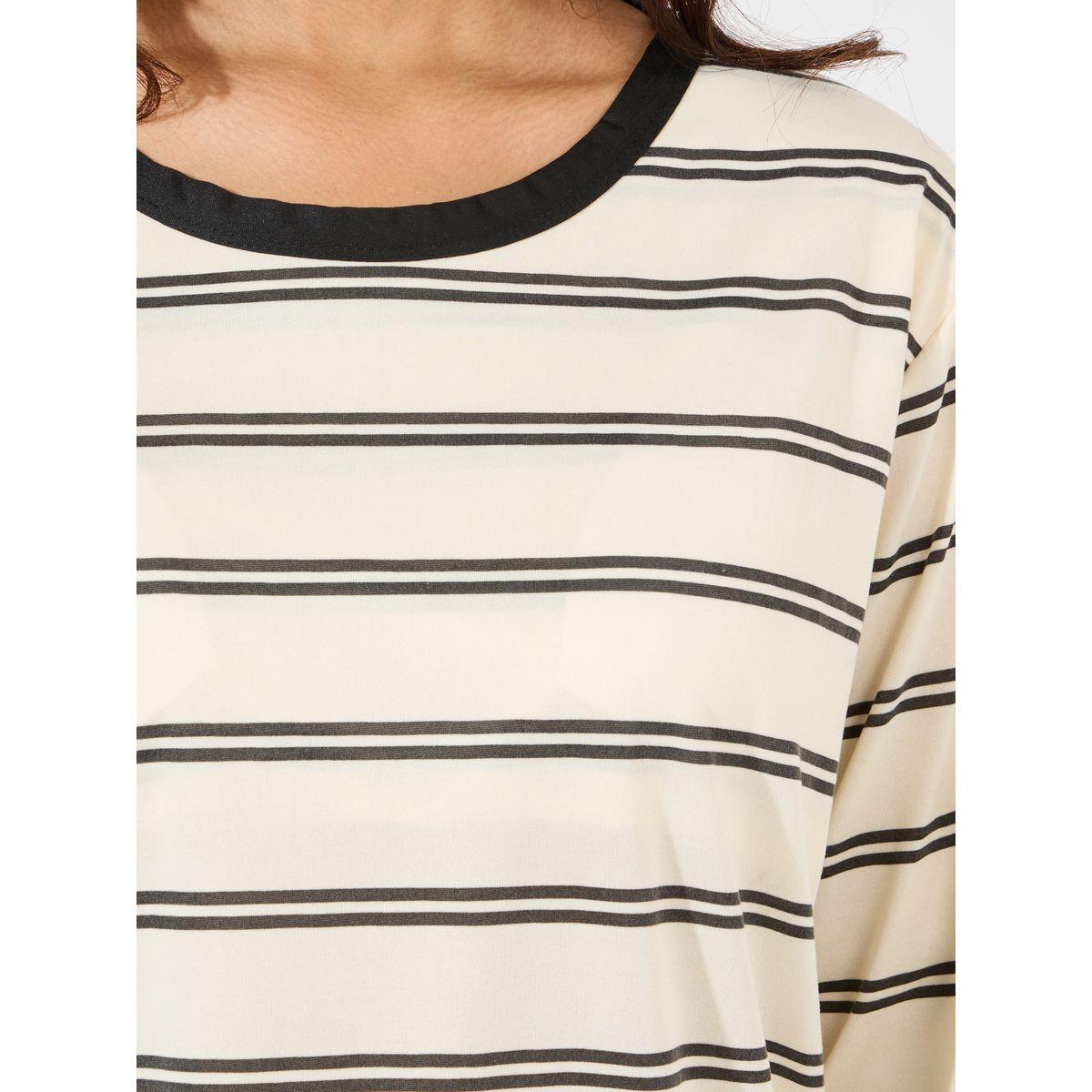 طقم من بنطال بيجاما وبلوزة مخططة بأكمام طويلة-women-clothing-nightwear-pyjamas-longsets-image-3