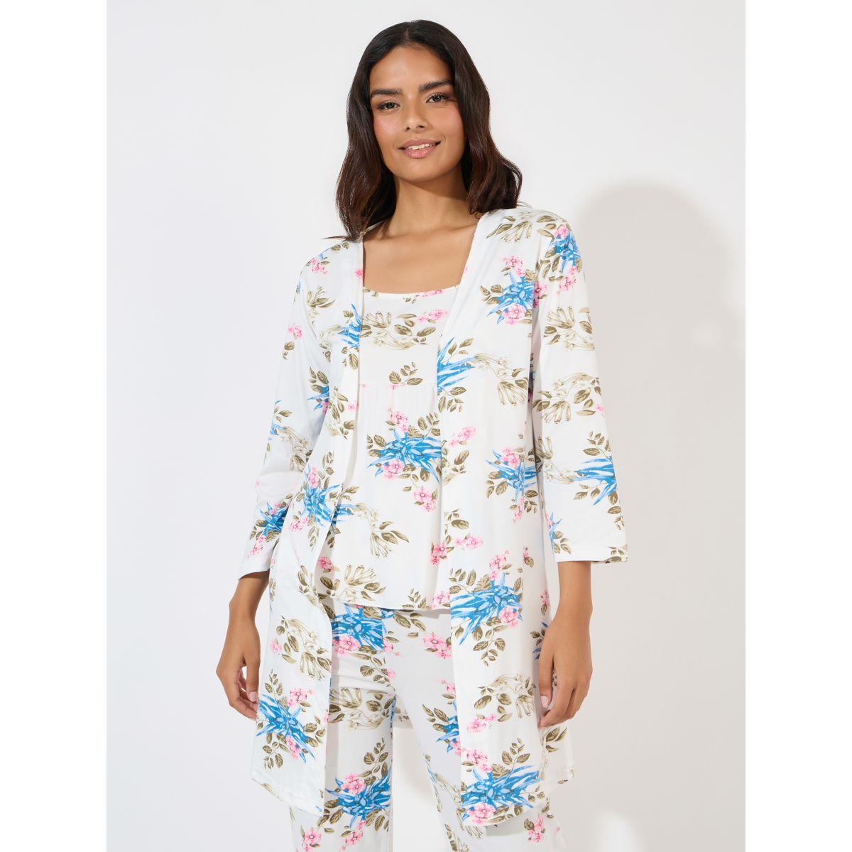 Styli Unwind Pack of 3 - Floral Trim Cami, Robe & Capri-women-clothing-nightwear-pyjamas-longsets-image-2
