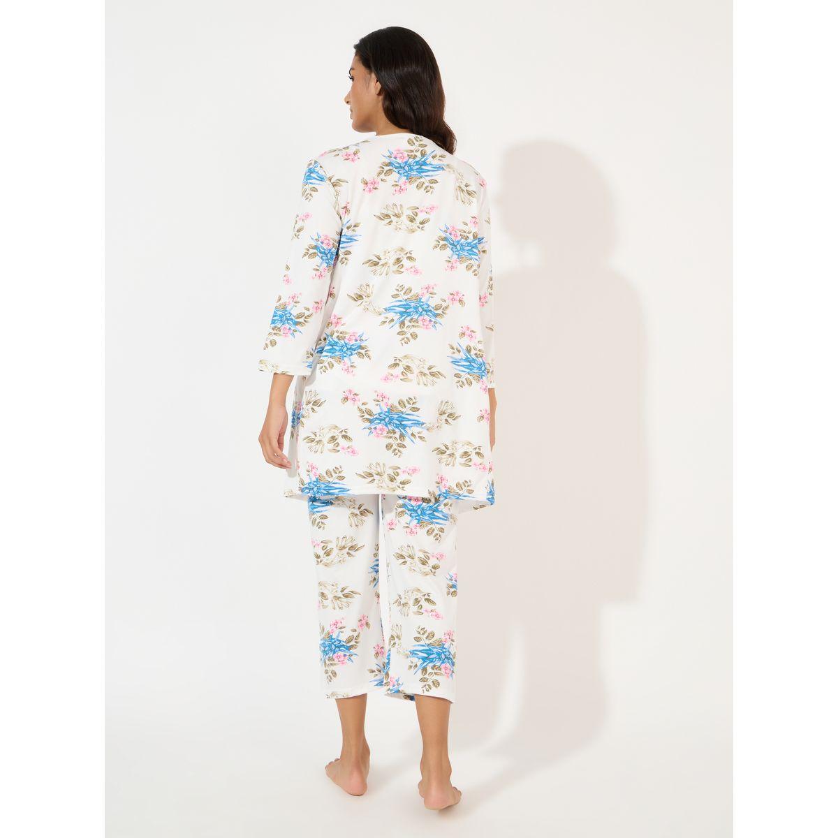 Styli Unwind Pack of 3 - Floral Trim Cami, Robe & Capri-women-clothing-nightwear-pyjamas-longsets-image-5