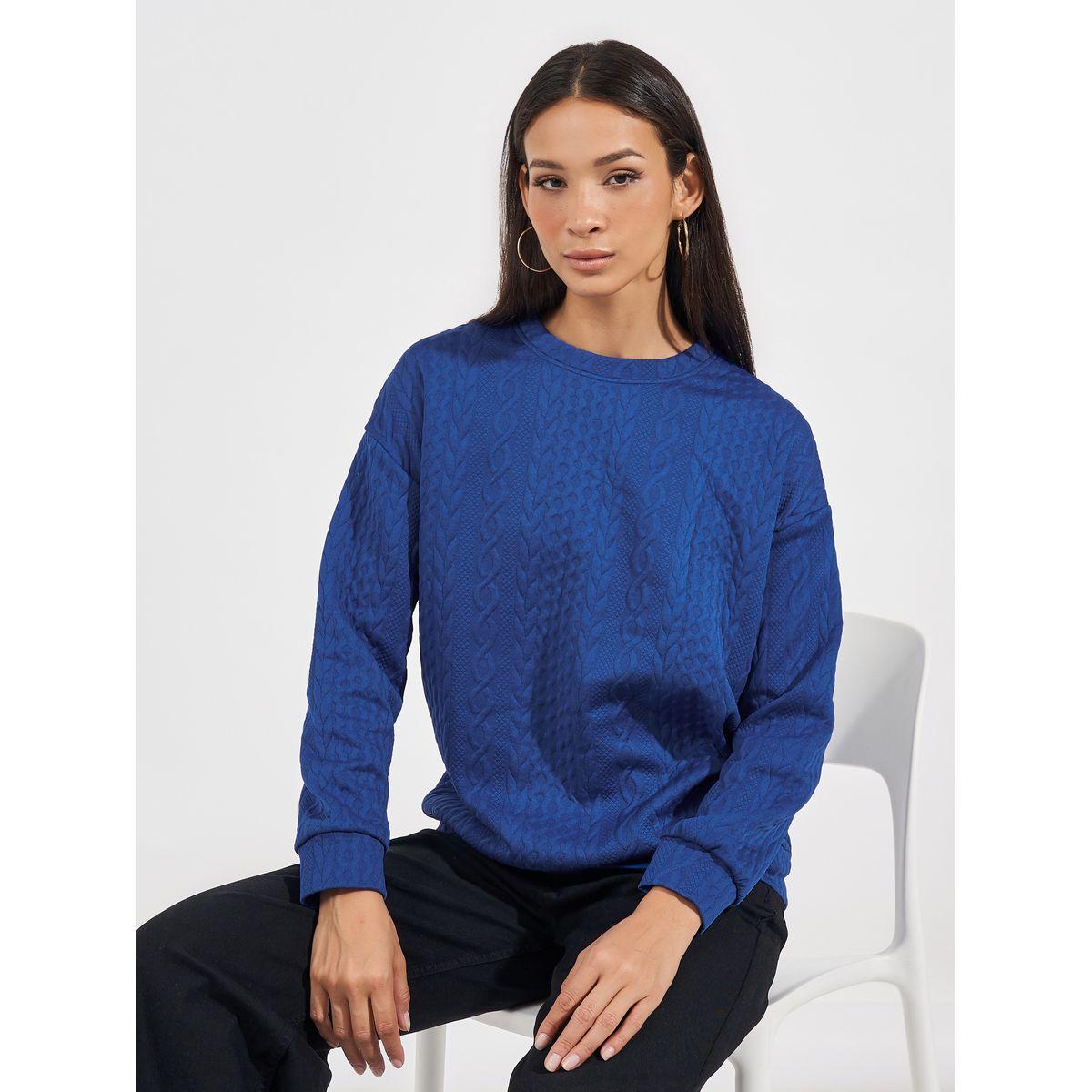 Styli Oversized Regular Length Textured Sweatshirt-women-winterwear-hoodiesandsweatshirts-sweatshirts-image-1