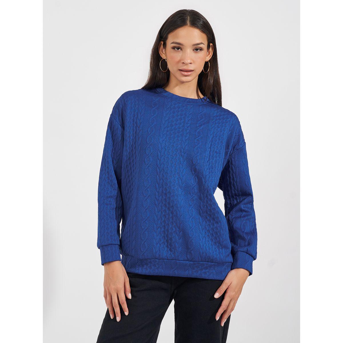 Styli Oversized Regular Length Textured Sweatshirt-women-winterwear-hoodiesandsweatshirts-sweatshirts-image-2
