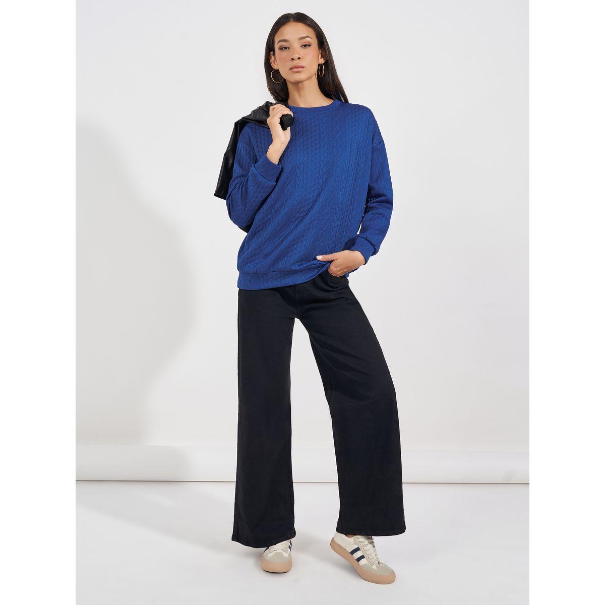 Styli Oversized Regular Length Textured Sweatshirt-women-winterwear-hoodiesandsweatshirts-sweatshirts-image-3