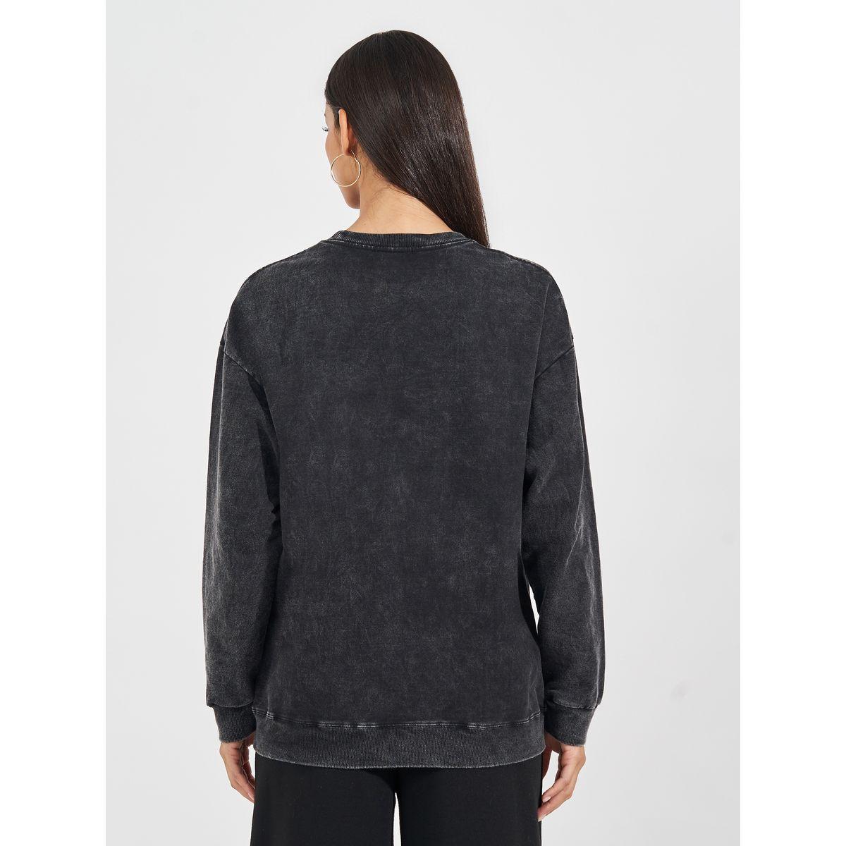 Styli Relaxed Fit Washed Sweatshirt with Dropped Shoulder-women-winterwear-hoodiesandsweatshirts-sweatshirts-image-4