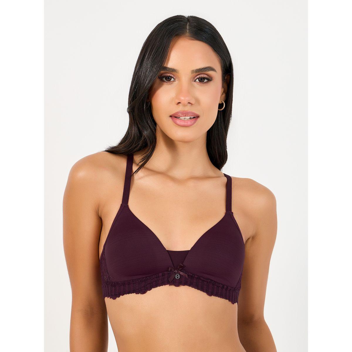 Styli Pack of 2 - Padded Non Wired T-Shirt Bra with Scalloped Lace Edge Band-women-clothing-lingerie-bras-image-2