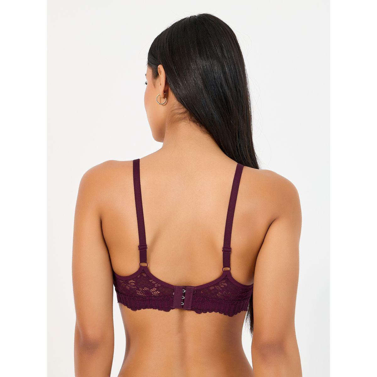 Styli Pack of 2 - Padded Non Wired T-Shirt Bra with Scalloped Lace Edge Band-women-clothing-lingerie-bras-image-4