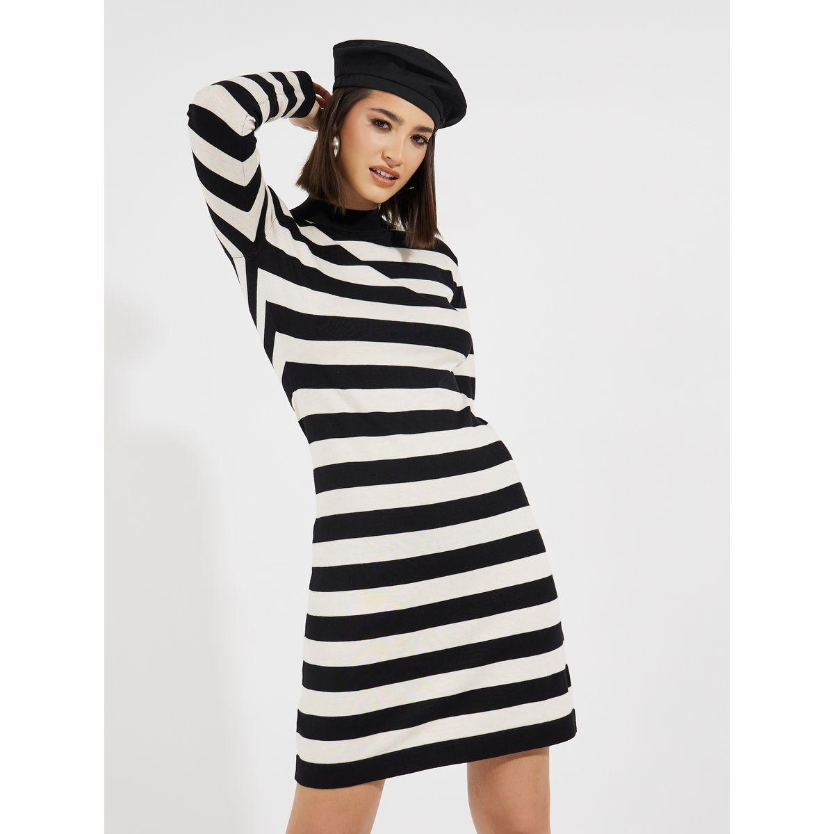 Styli Striped Sweater Knee Length Dress-women-clothing-dresses-image-2