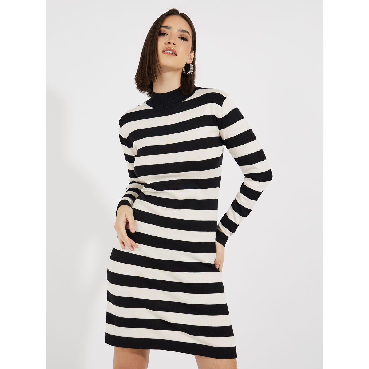 Styli Striped Sweater Knee Length Dress-women-clothing-dresses-image-5