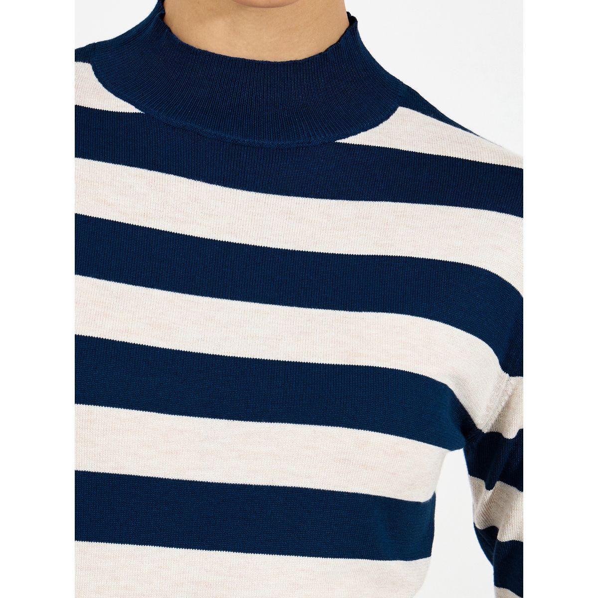 Styli Striped Sweater Knee Length Dress-women-clothing-dresses-image-3