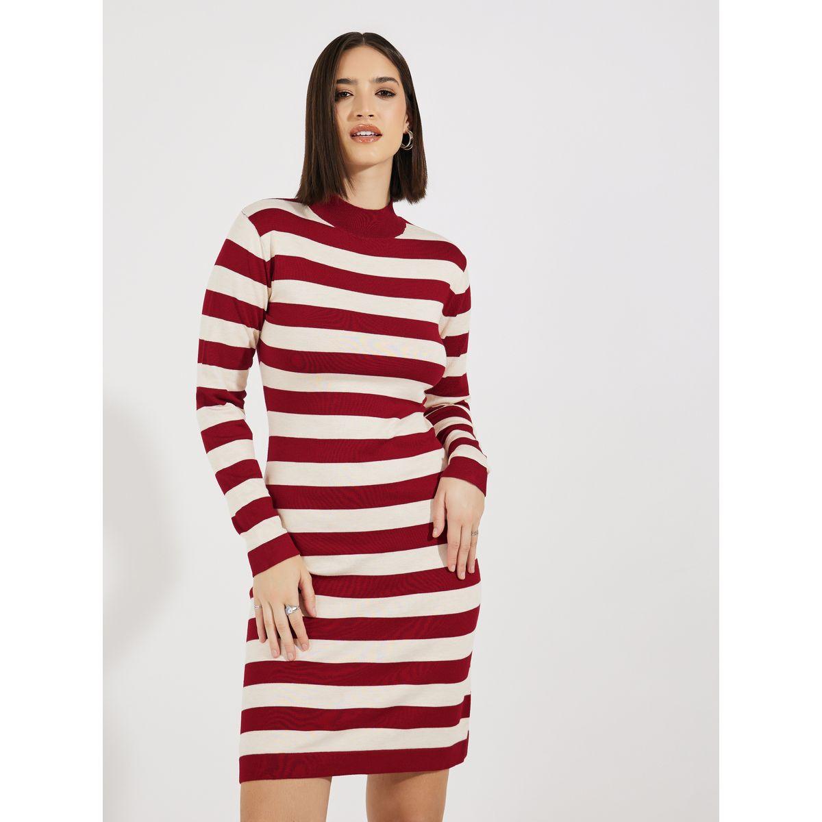 Styli Striped Sweater Knee Length Dress-women-clothing-dresses-image-5