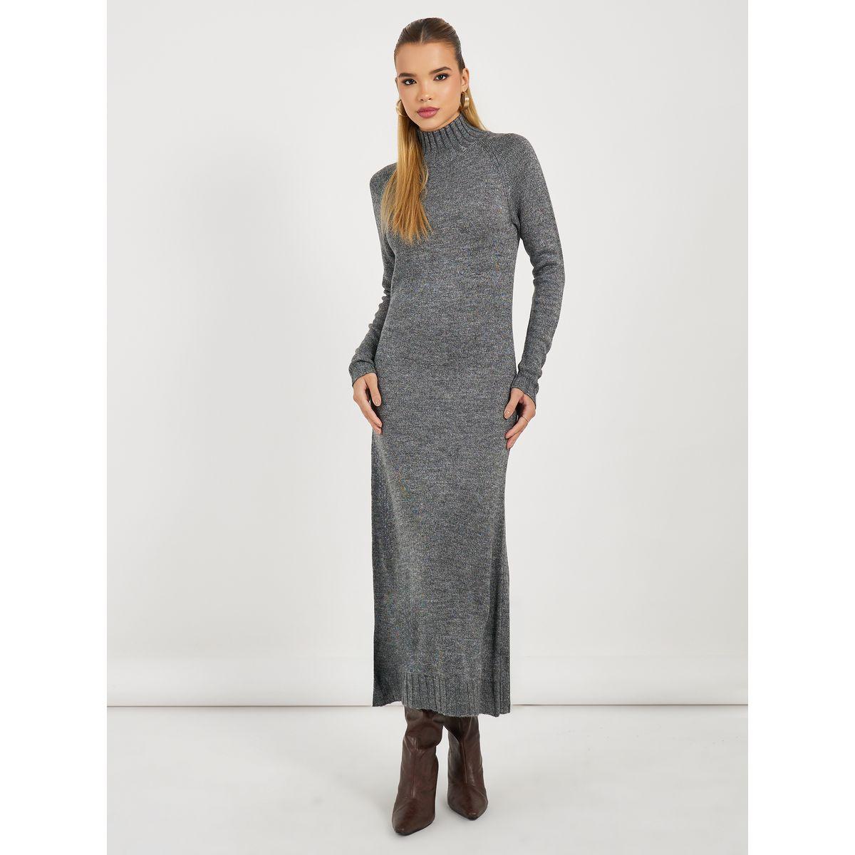 Styli Turtle Neck Knitted Sweater Maxi Dress-women-clothing-dresses-image-1