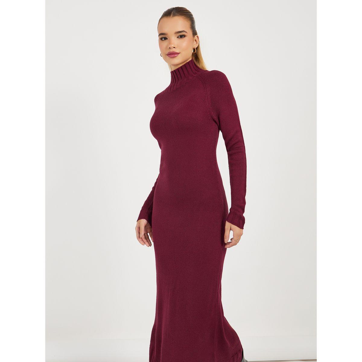 Styli Turtle Neck Knitted Sweater Maxi Dress-women-clothing-dresses-image-2