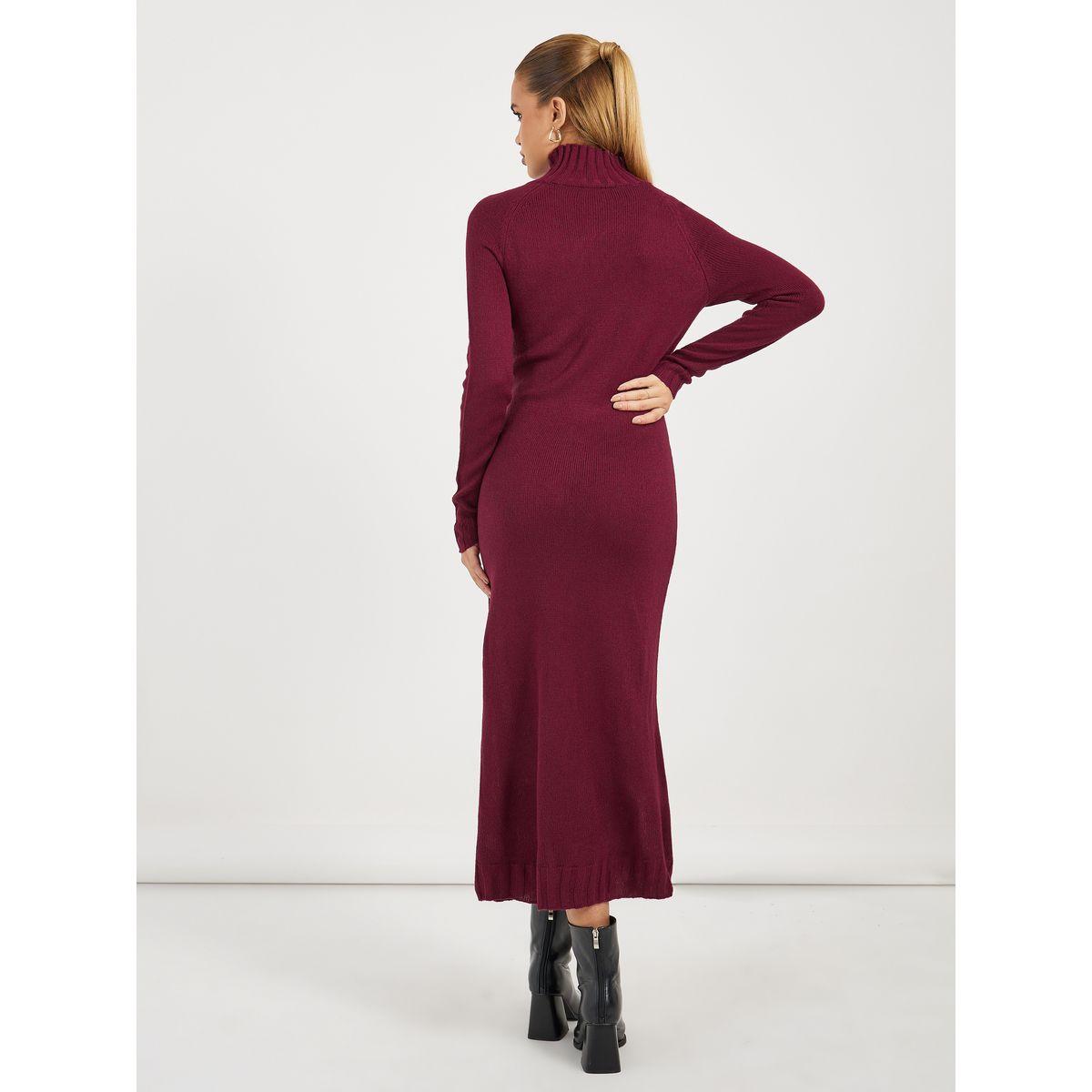Styli Turtle Neck Knitted Sweater Maxi Dress-women-clothing-dresses-image-6