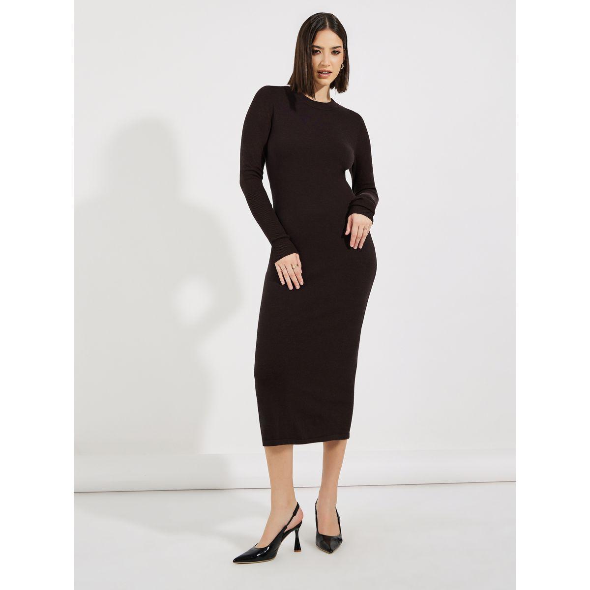Styli Solid Knit Sweater Midi Dress-women-clothing-dresses-image-1