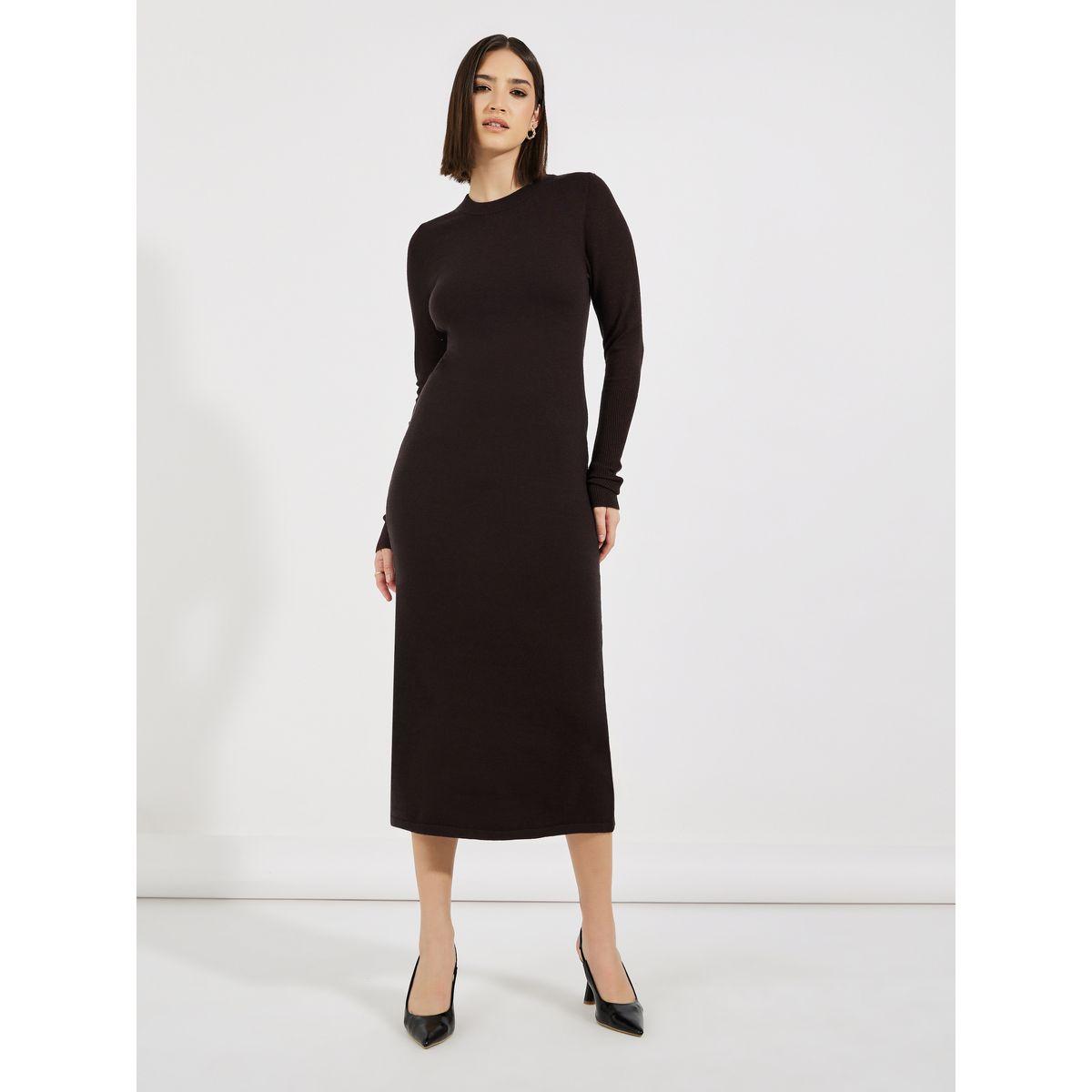Styli Solid Knit Sweater Midi Dress-women-clothing-dresses-image-3