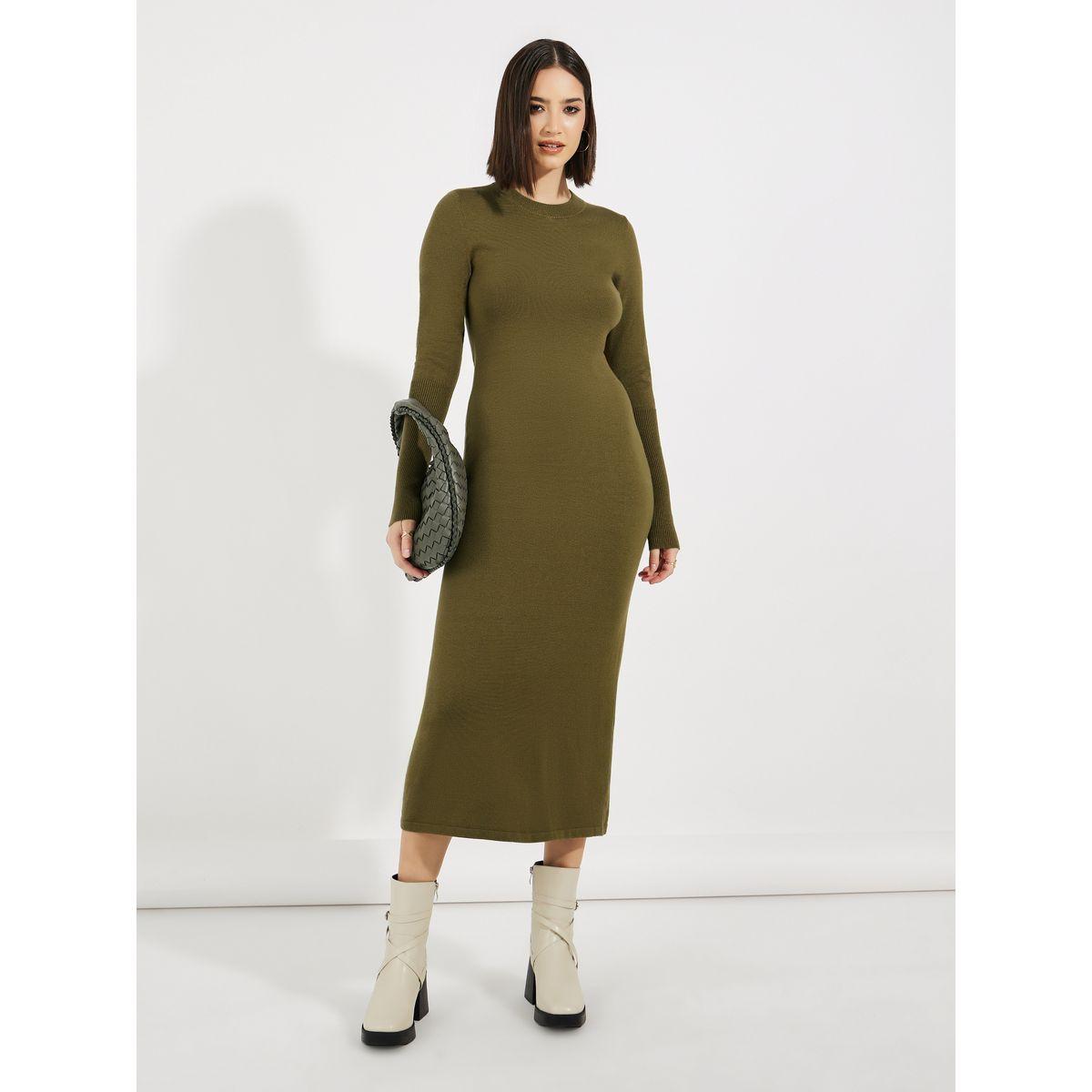 Styli Solid Knit Sweater Midi Dress-women-clothing-dresses-image-1
