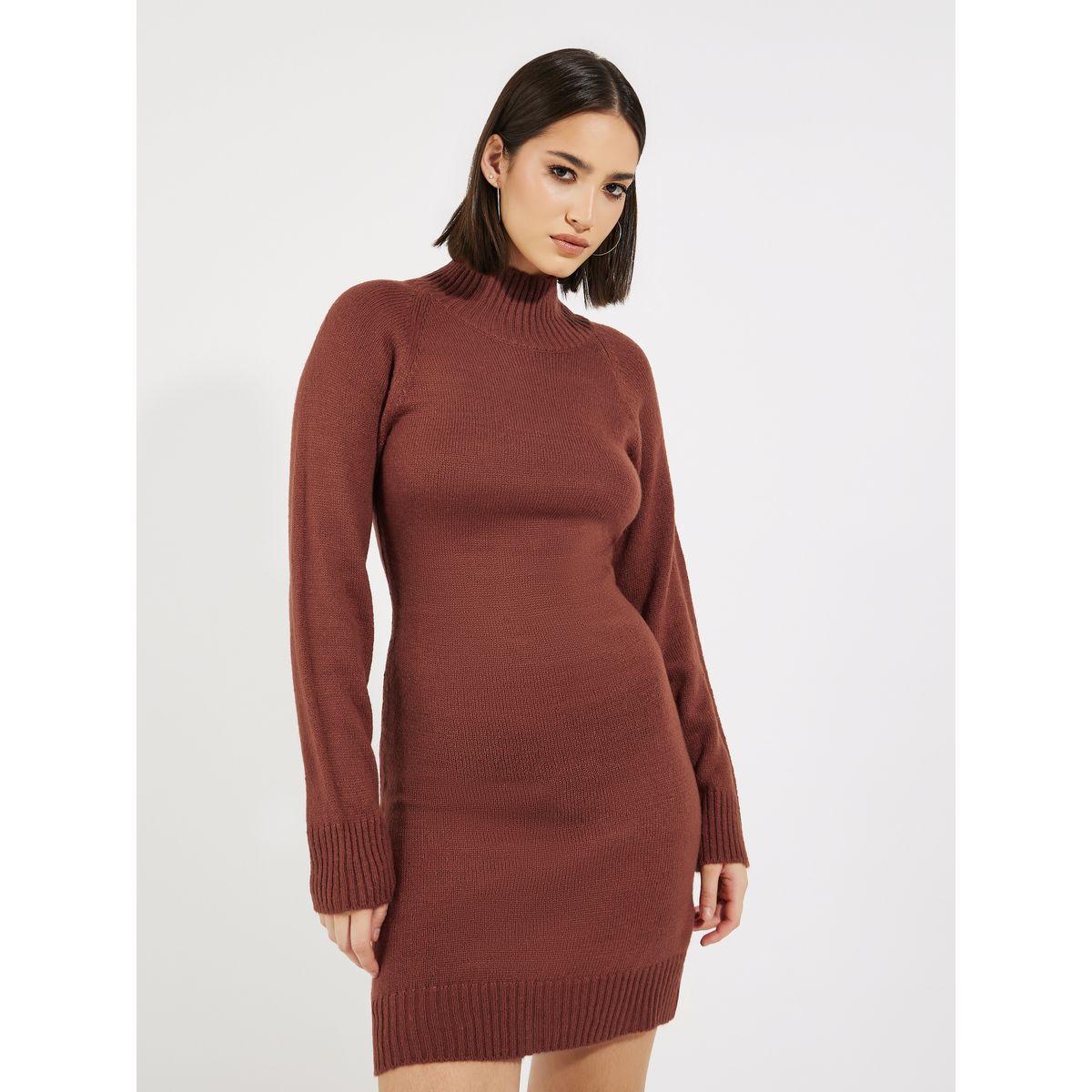 Styli Knitted Sweater Mini Dress with Long Sleeves-women-clothing-dresses-image-1
