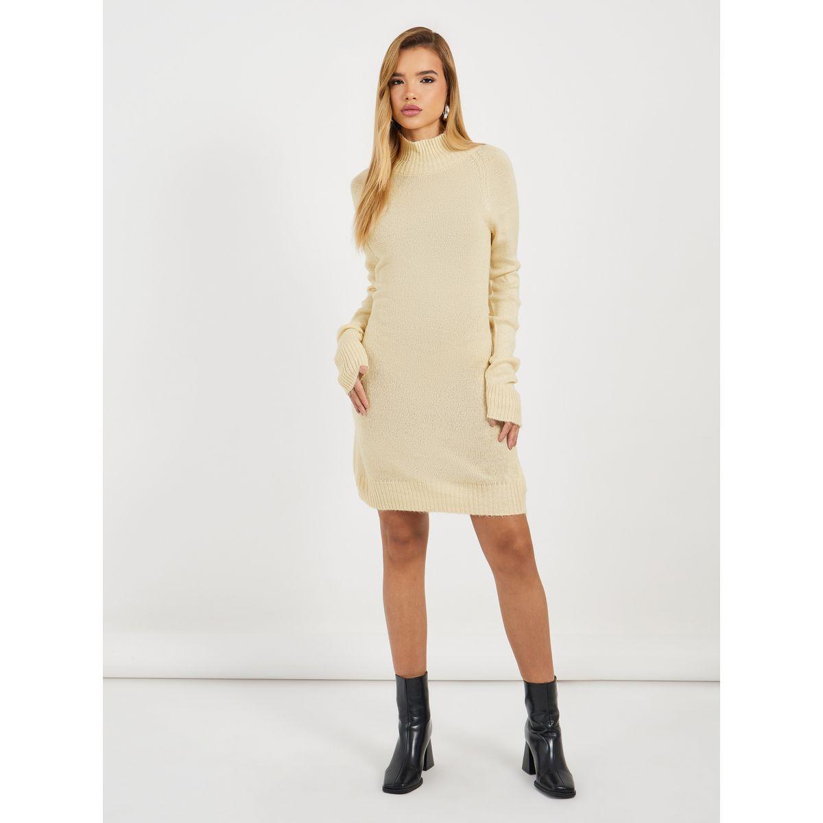 Styli Knitted Sweater Mini Dress with Long Sleeves-women-clothing-dresses-image-5