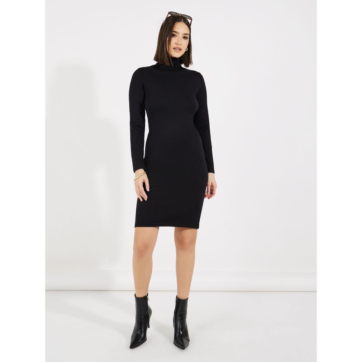 فستان بطول الركبة مع ياقة عالية-women-clothing-dresses-image-1