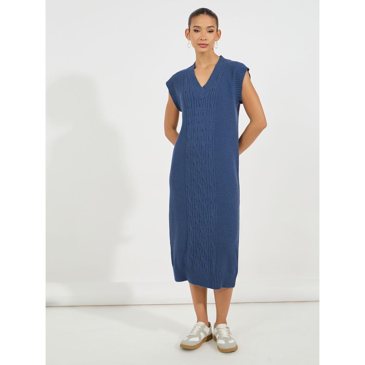 Styli Cable Knit Sweater Midi Dress-women-clothing-dresses-image-4