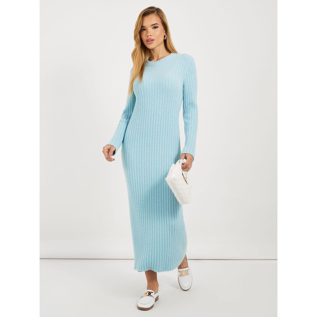 Styli Knitted Sweater Maxi Dress with Long Sleeves-women-clothing-dresses-image-1