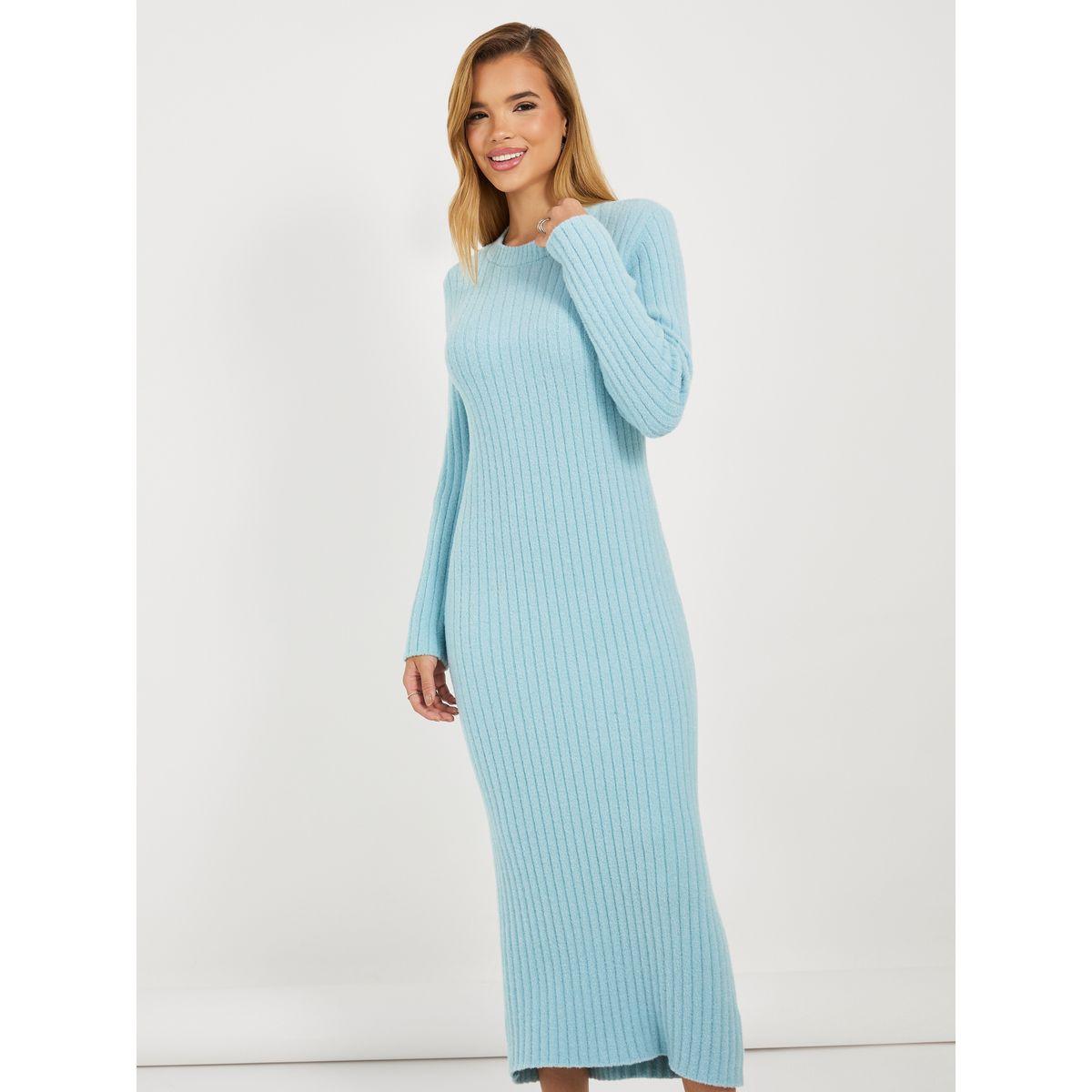 Styli Knitted Sweater Maxi Dress with Long Sleeves-women-clothing-dresses-image-2