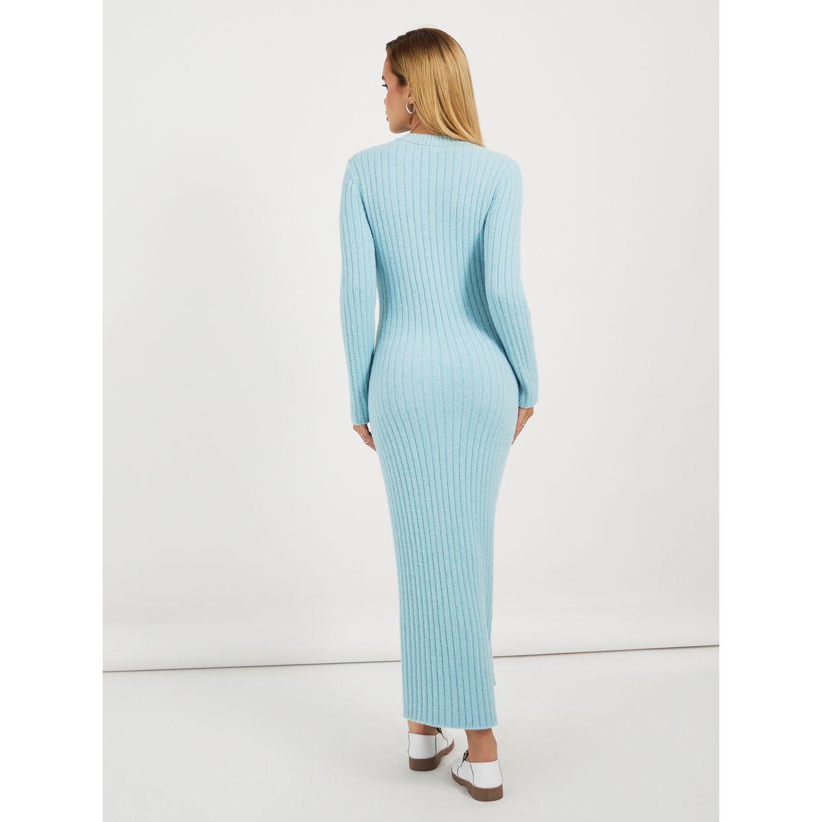 Styli Knitted Sweater Maxi Dress with Long Sleeves-women-clothing-dresses-image-4
